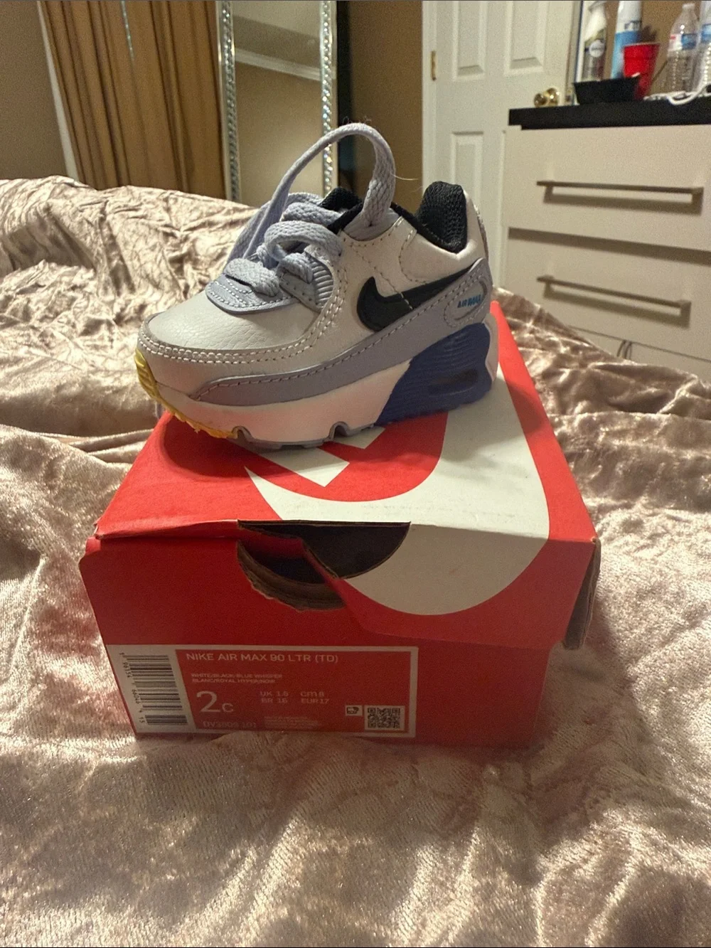 Nike Kids Light Gray, Blue & White Air Max Infant Sneakers